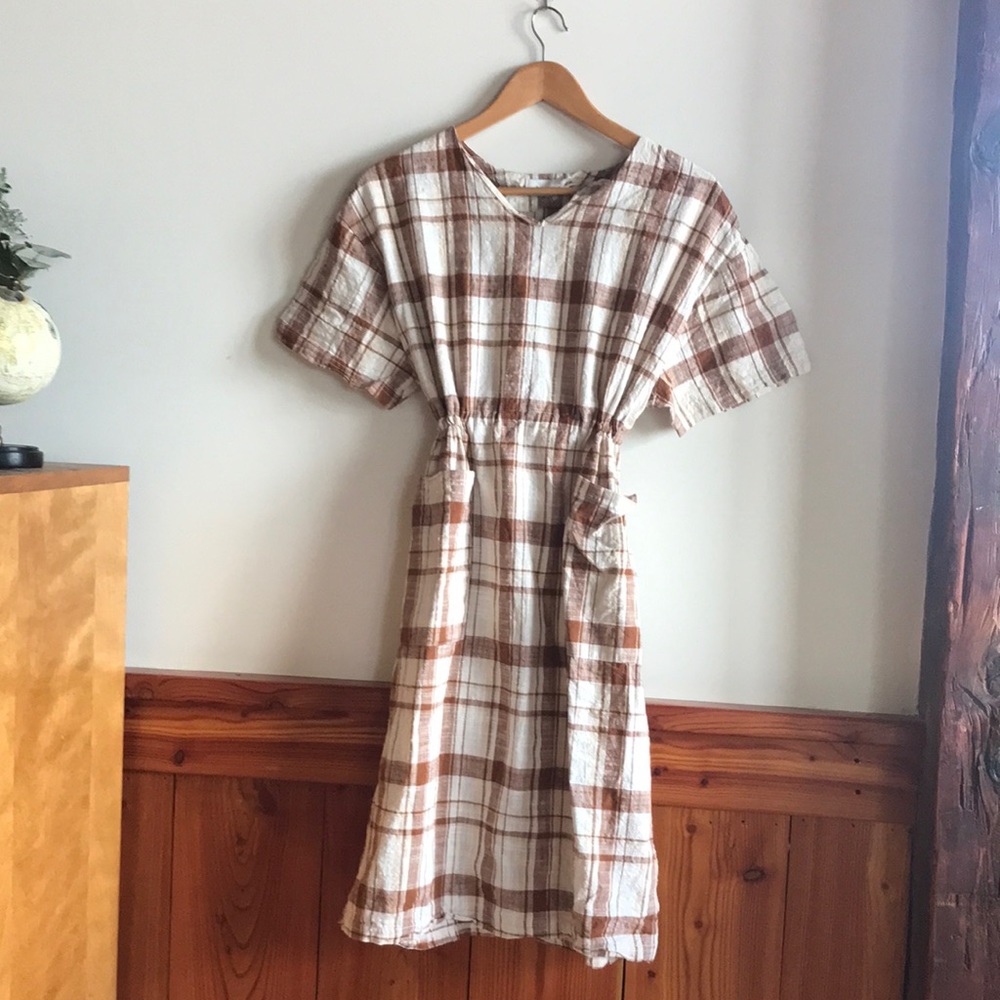 Olive plaid dress